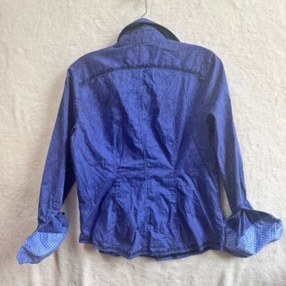 Robert Graham Paisley Cotton Long Sleeve Woven Button Down Shirt Floral Blue M - Picture 5 of 16